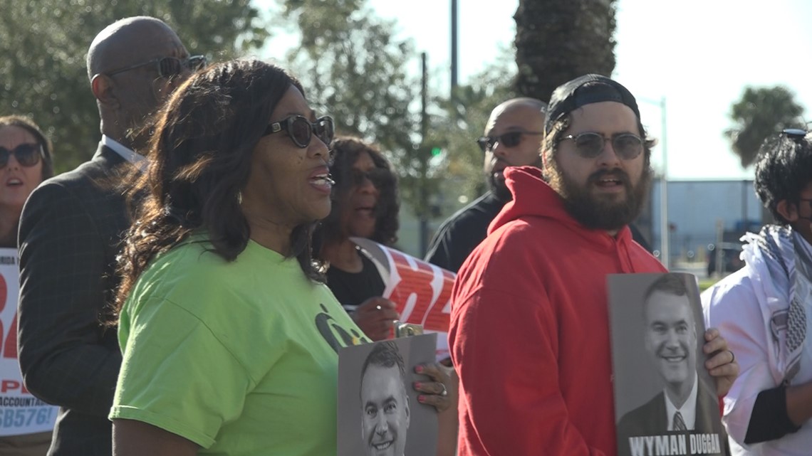 'Kill the bill': Jacksonville civil rights groups protest Florida bill ...