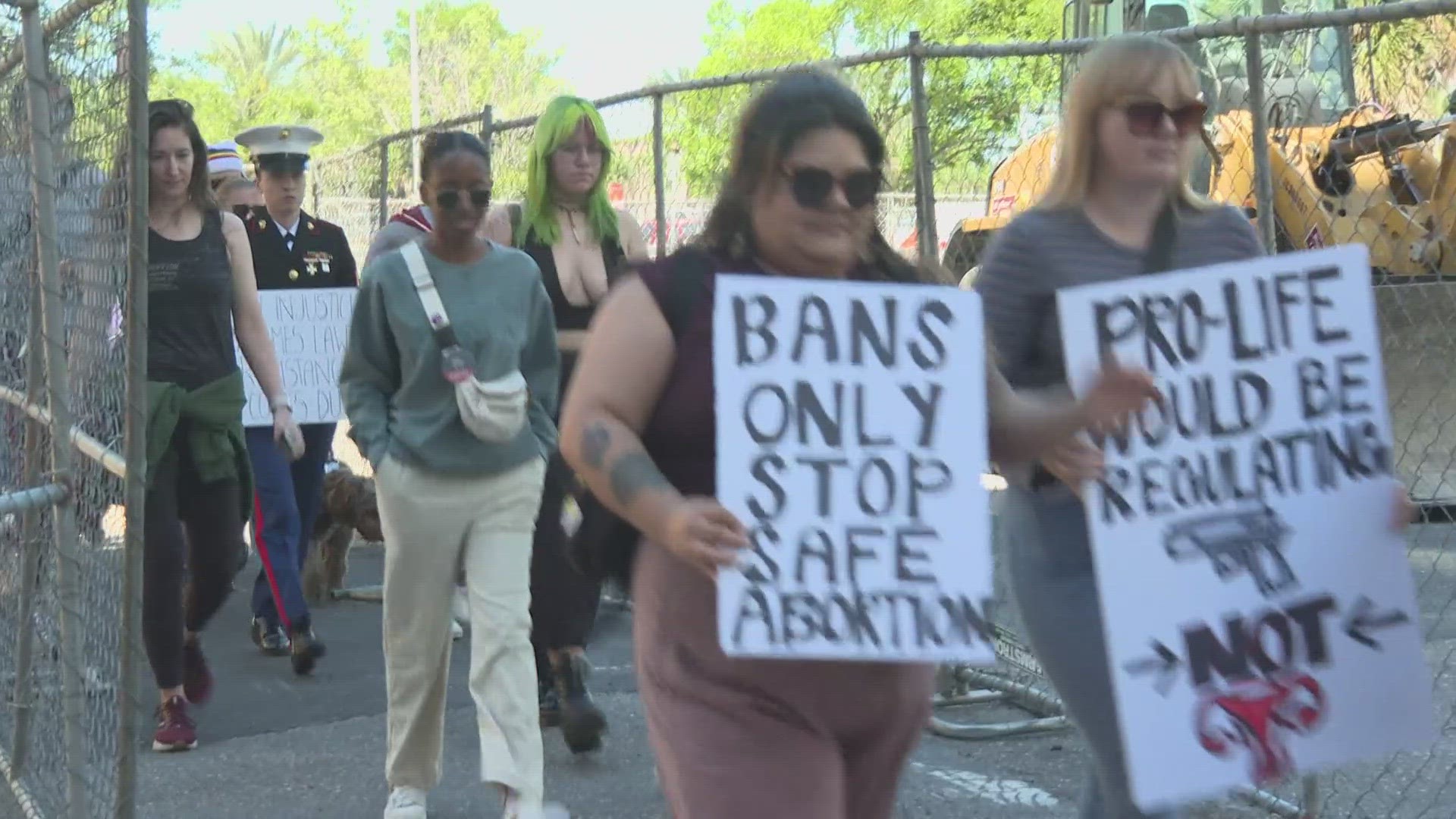 Activists marched in downtown Jacksonville calling for voters to head to the polls in November to cast their ballots.