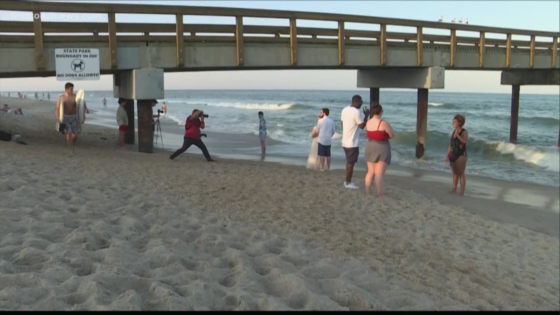 Local beachgoers flock to St. Augustine Beach after other beaches close to combat COVID-19 outbreak.