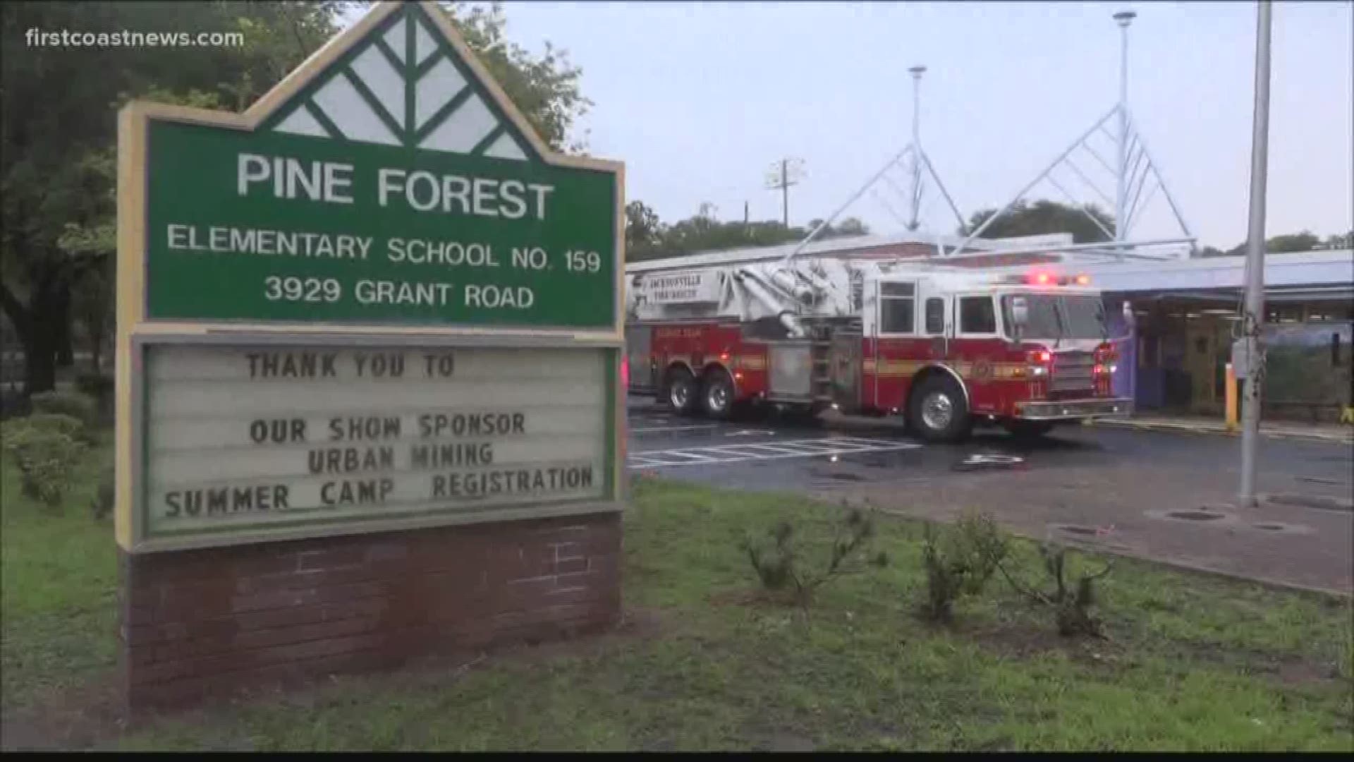 Firefighters with the Jacksonville Fire and Rescue Department told First Coast News the lightning struck the equipment room, causing an electrical fire.