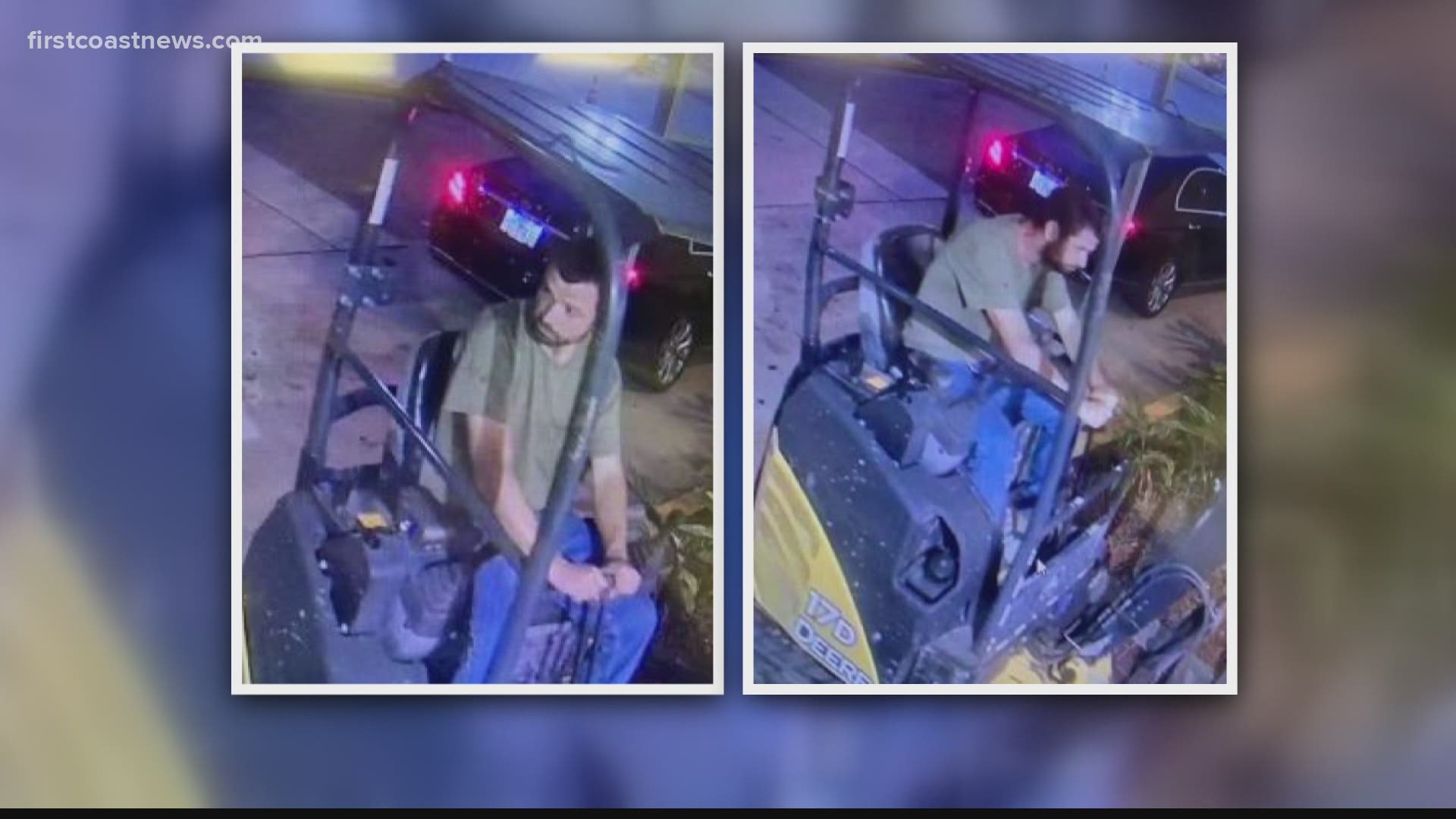 Police say the man in surveillance images stole an excavator from a nearby construction site Saturday before driving it through the Baptist Medical Center entrance.