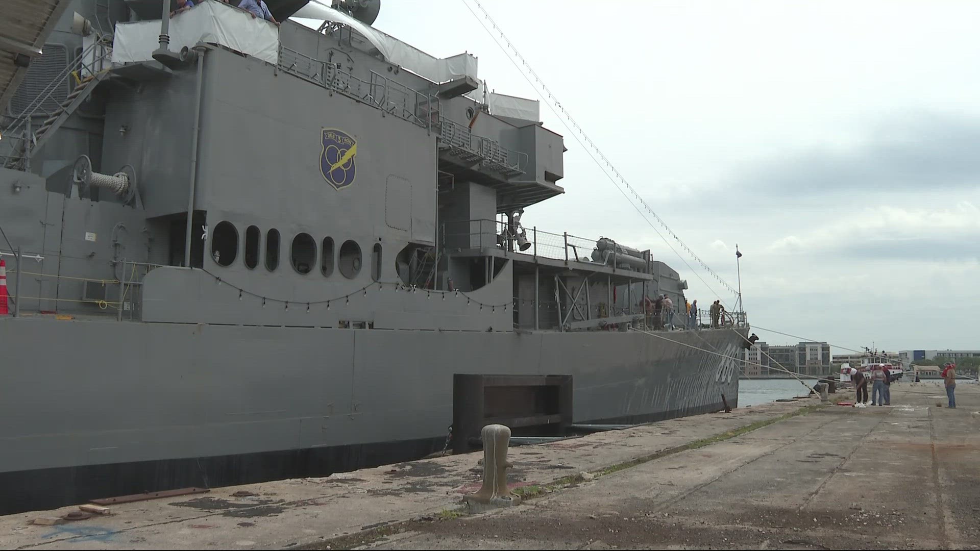 Our news crew rode along down the St. Johns River as the USS Orleck moved to its new home on Bay Street.