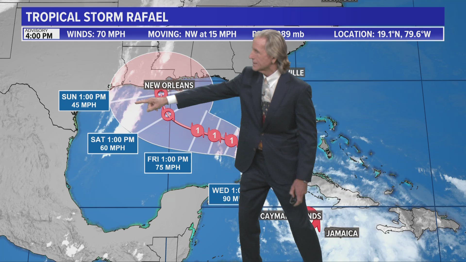 Tropical rains arrive Wednesday as Rafael prepares for a landfall in Cuba