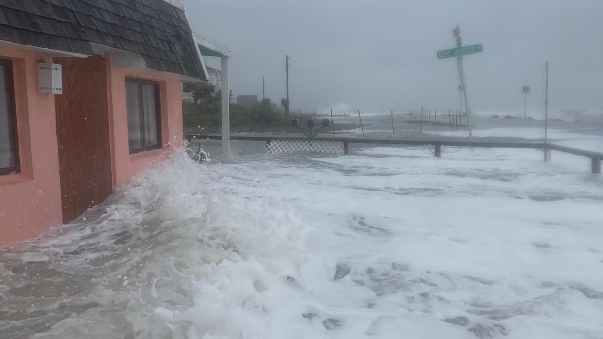 Rushing flood waters from Nicole captured on video. Credit: Jeff Green