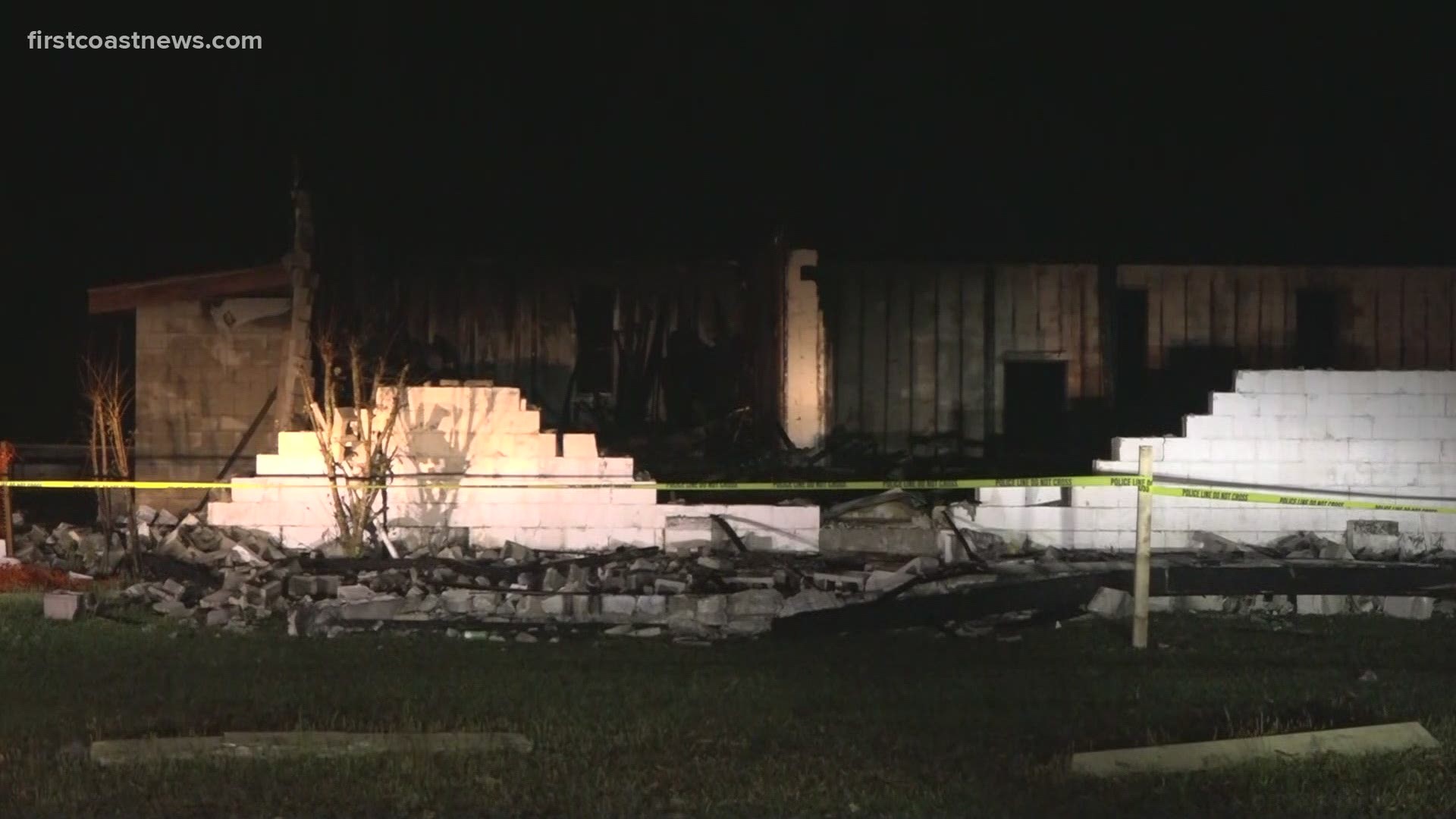 The entire structure of St. Simon Baptist Church, a historic Black church in Orange Park, was destroyed in an overnight fire.