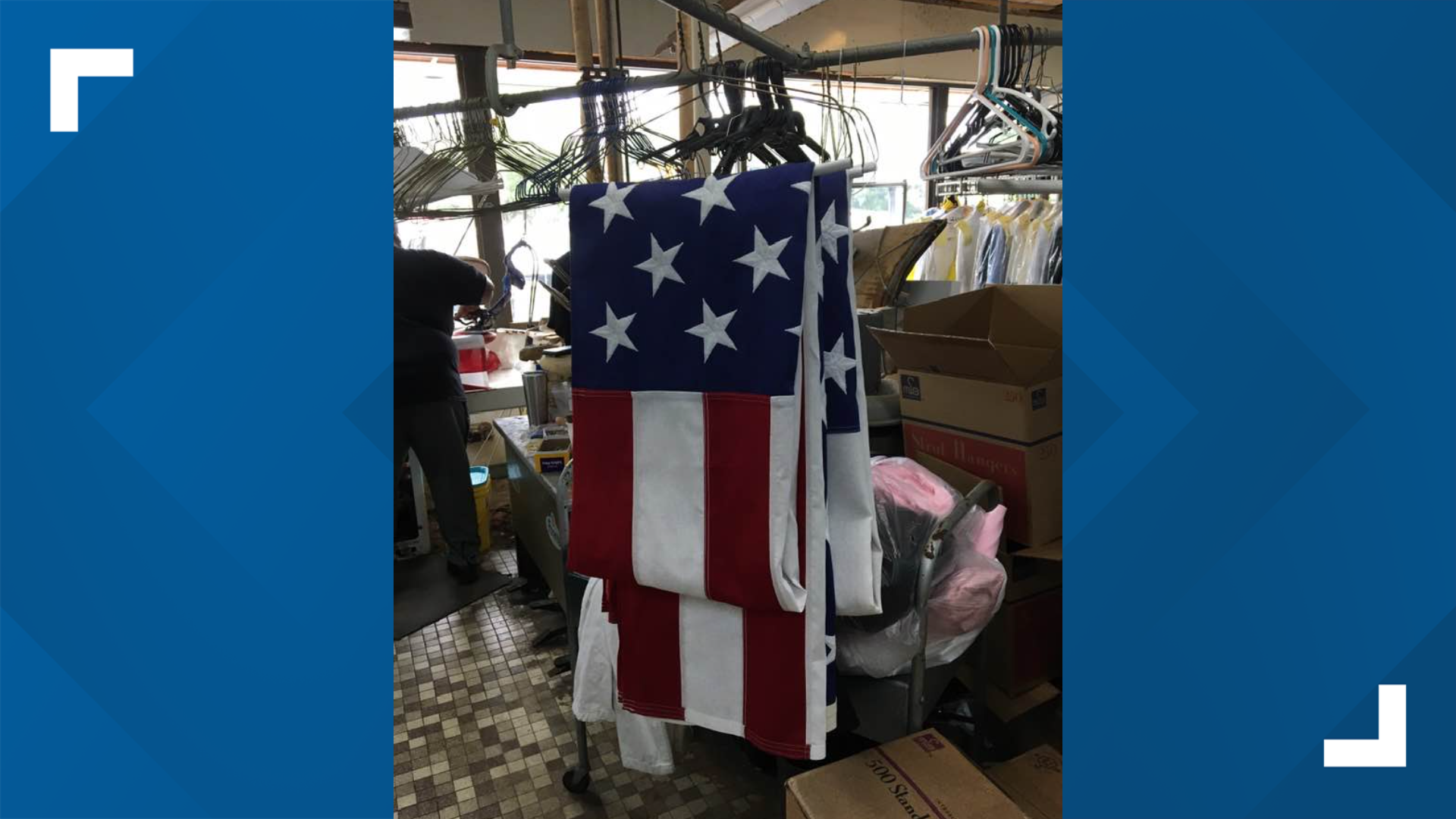 Jacksonville Dry Cleaner presses American flags for free