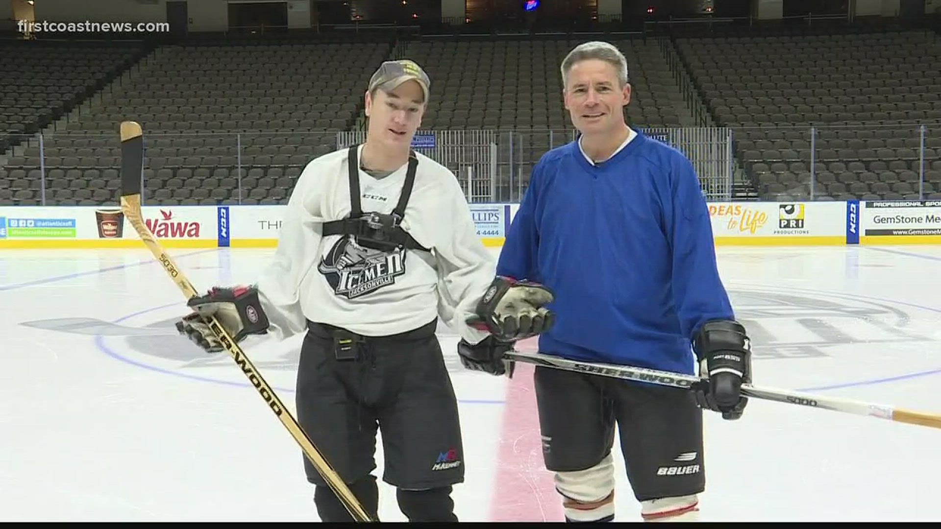 FCN reporters Nick Perreault and Jeff Valin take to the hockey rink for a lesson in the sport.