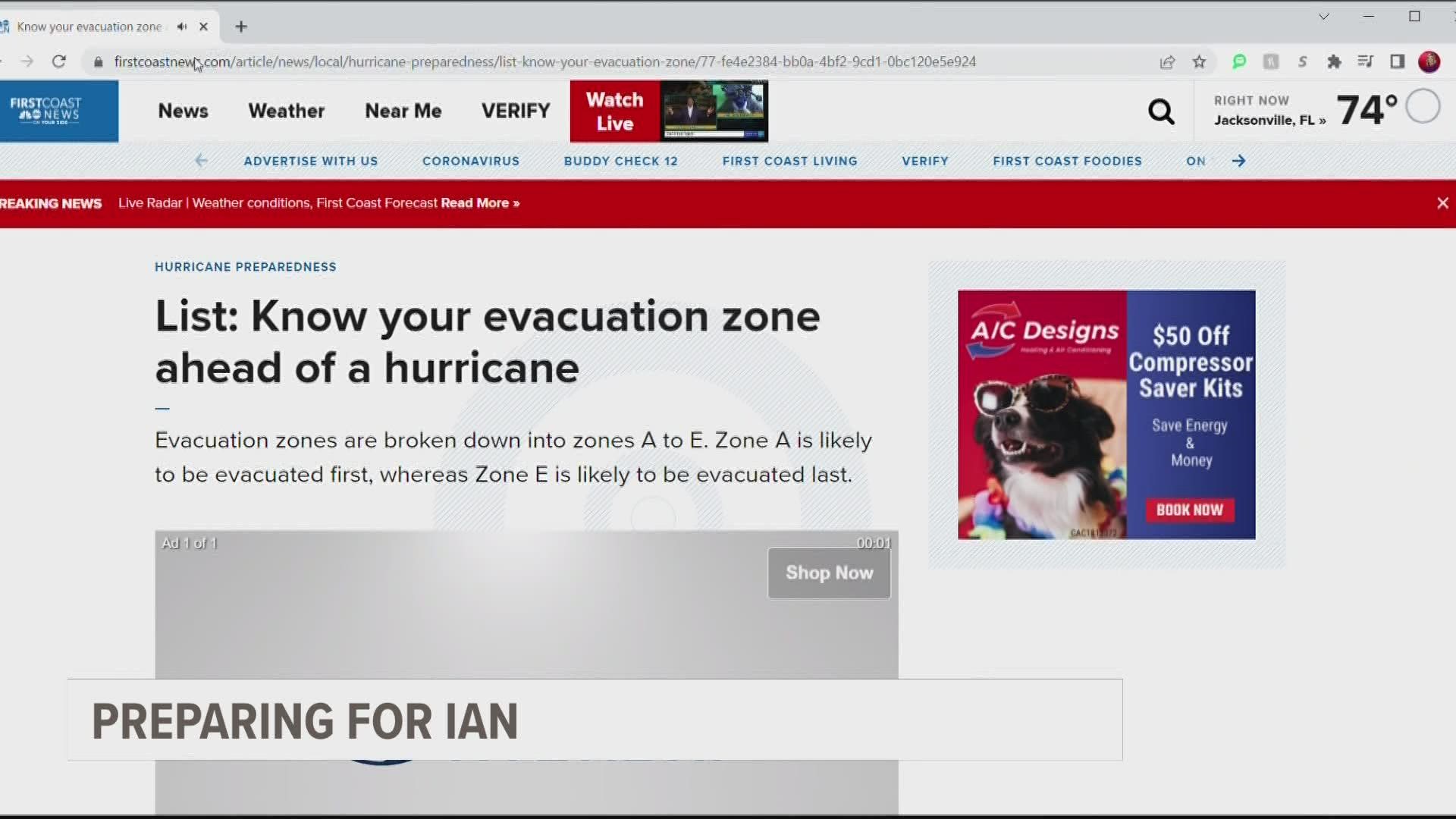 Hurricane Ian is set to hit Jacksonville Wednesday. Here's how to start getting ready.