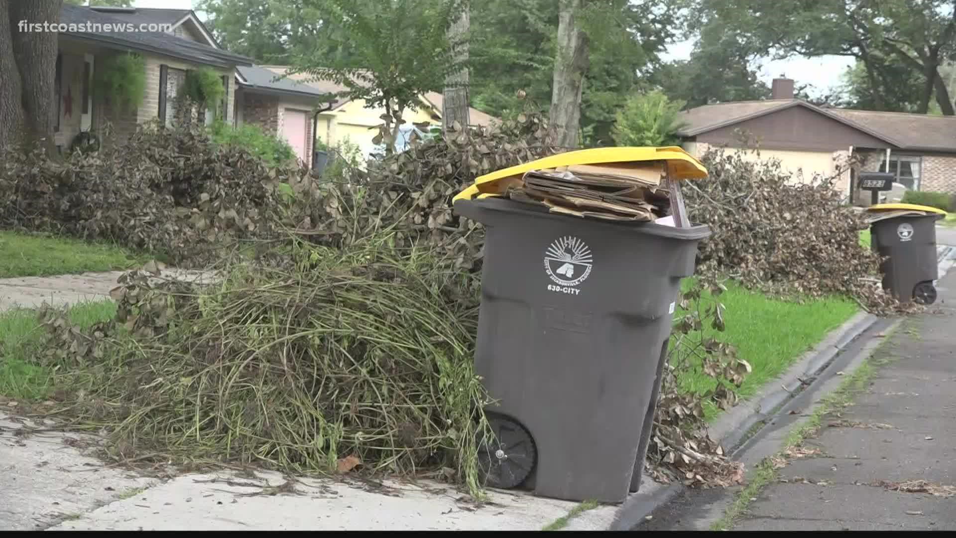 Residents report that yard waste may not be picked up for more than a month.