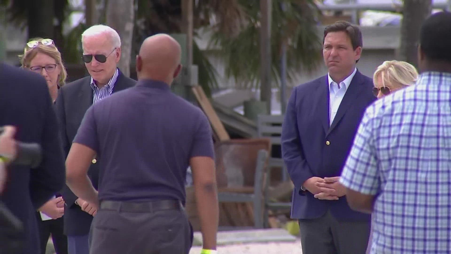 Florida Governor DeSantis and President Joe Biden met in Fort Myers, Florida to discuss the future after Hurricane Ian.