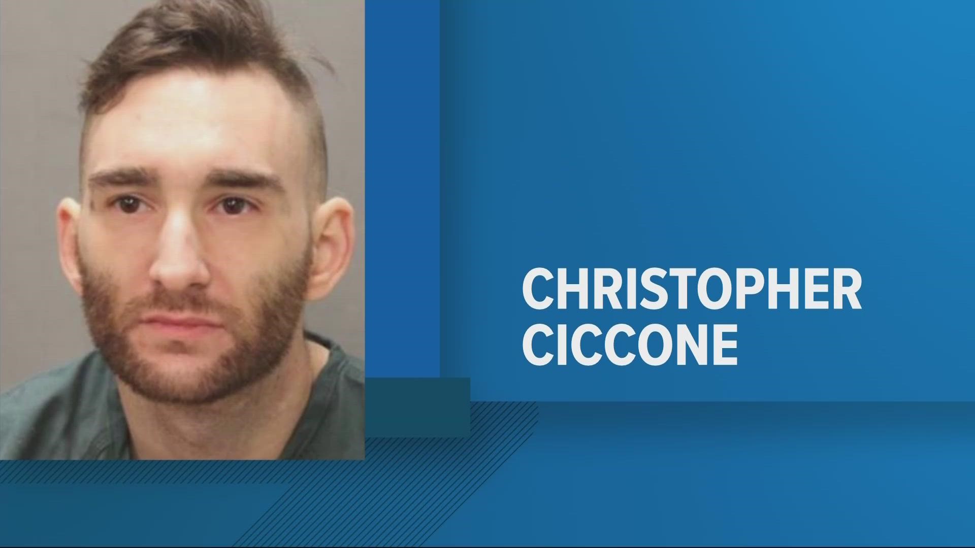 Christopher Ciccone was arrested on charges of sending written threats to conduct a mass shooting.