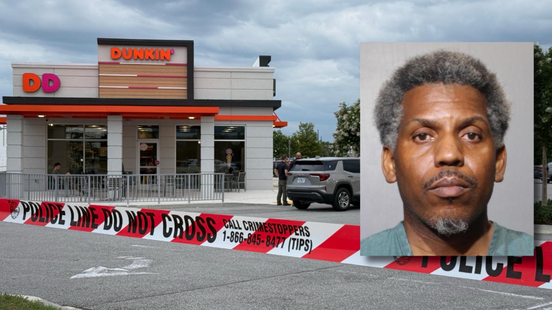 Tommie Lee Taylor III is accused of shooting his stepdaughter's ex-girlfriend after a dispute in the drive-thru of a Dunkin' off Gate Parkway Tuesday evening.