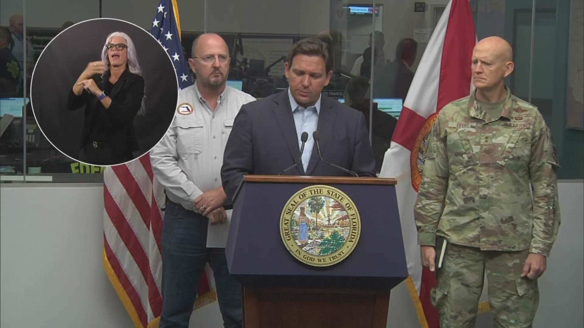 Governor DeSantis held a press conference Monday ahead of the storm.