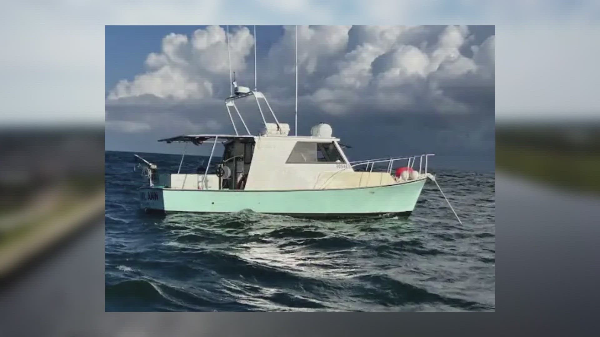 A piece of the boat used by the missing Brunswick boaters was found Sunday off the St. Augustine inlet.