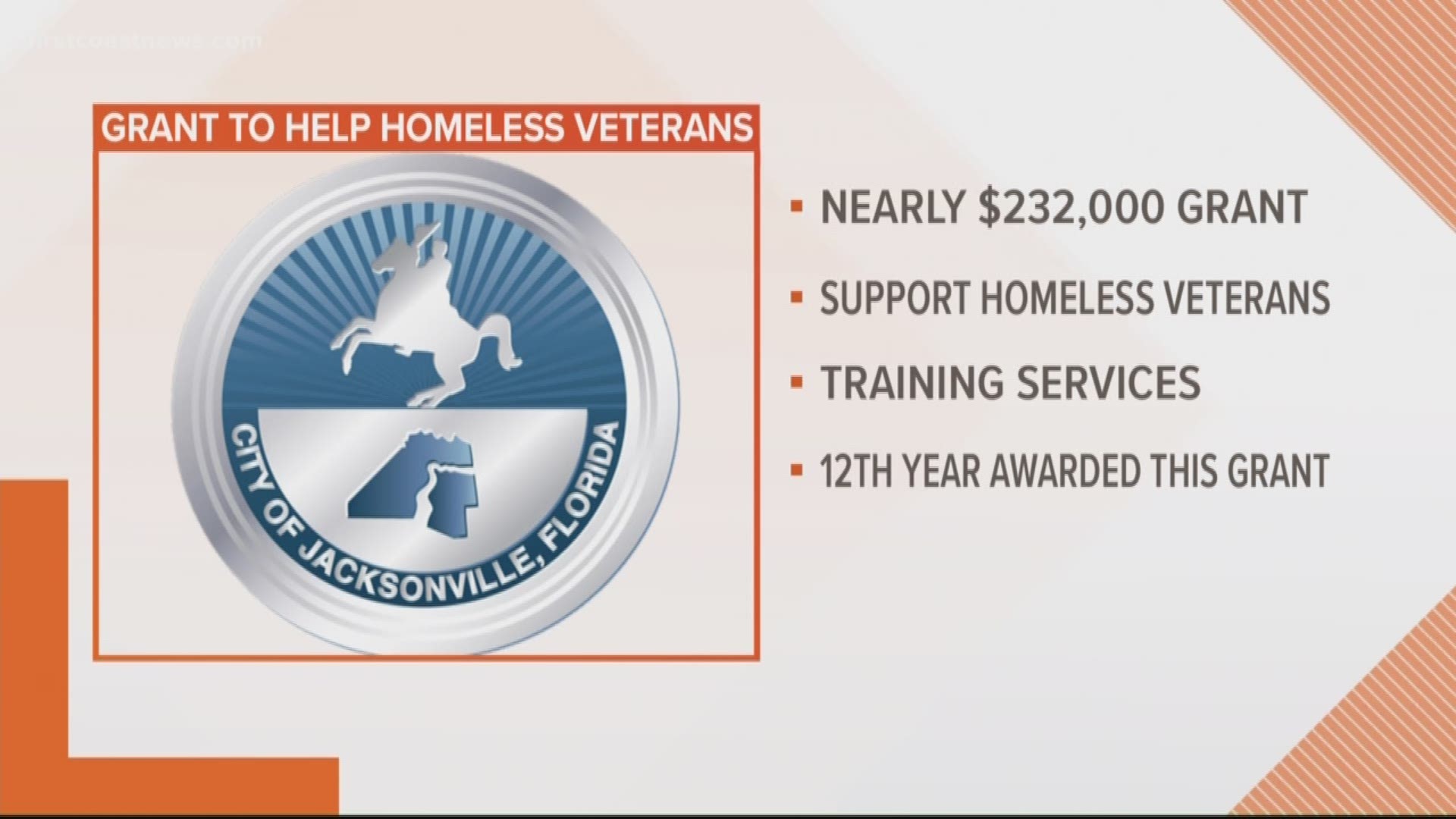 The grant, which totaled to $231,750, will help the Homeless Veteran's Reintegration Program (HVRP). The program provides homeless veterans with training services needed to re-enter the workforce, such as career counseling, resume preparation services and support services like attaining interview clothing and work tools.