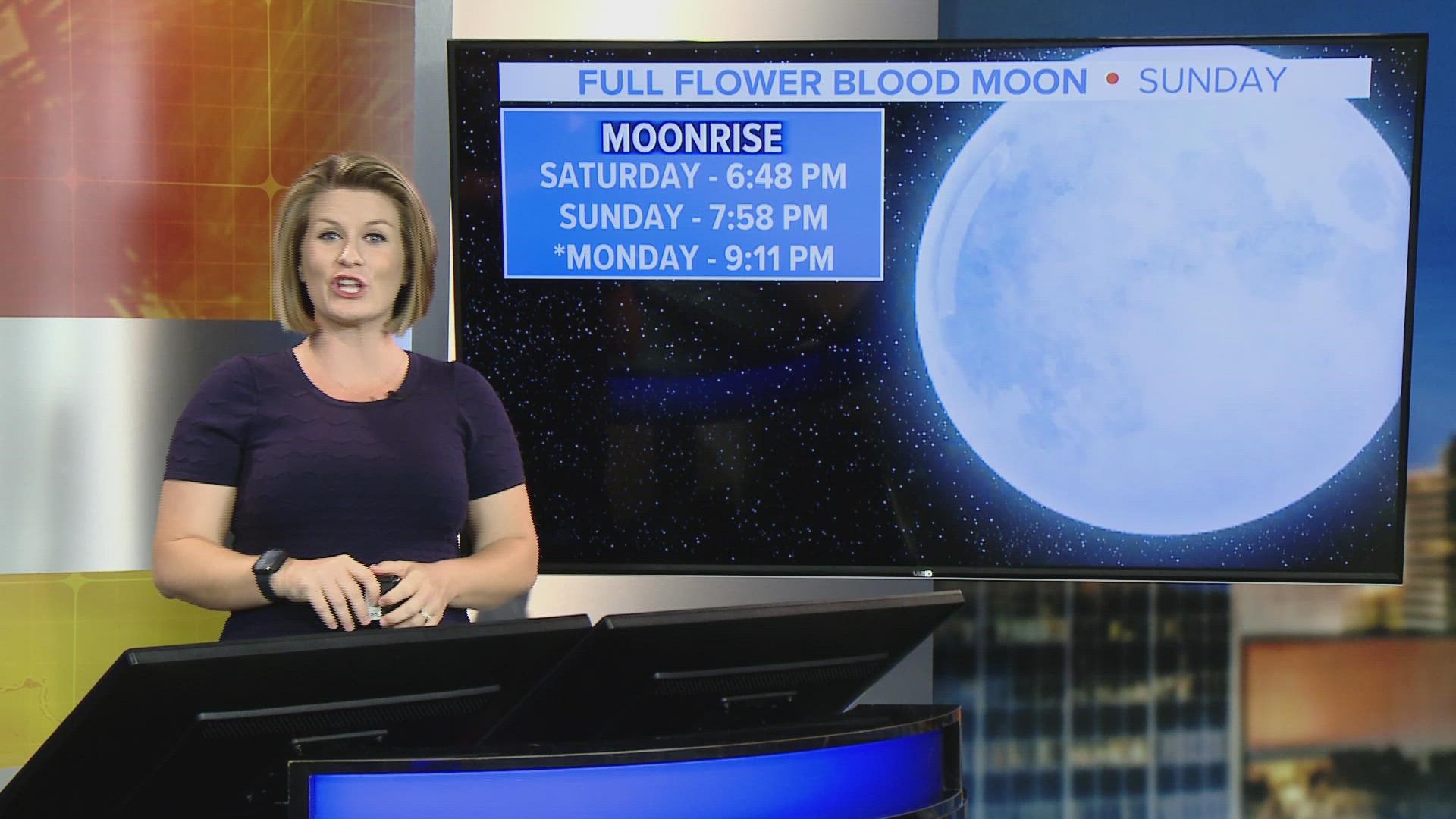 Earth's shadow will cast a brilliant red hue on May's Flower Moon, or blood moon, during a total lunar eclipse that also happens to be a "super moon."