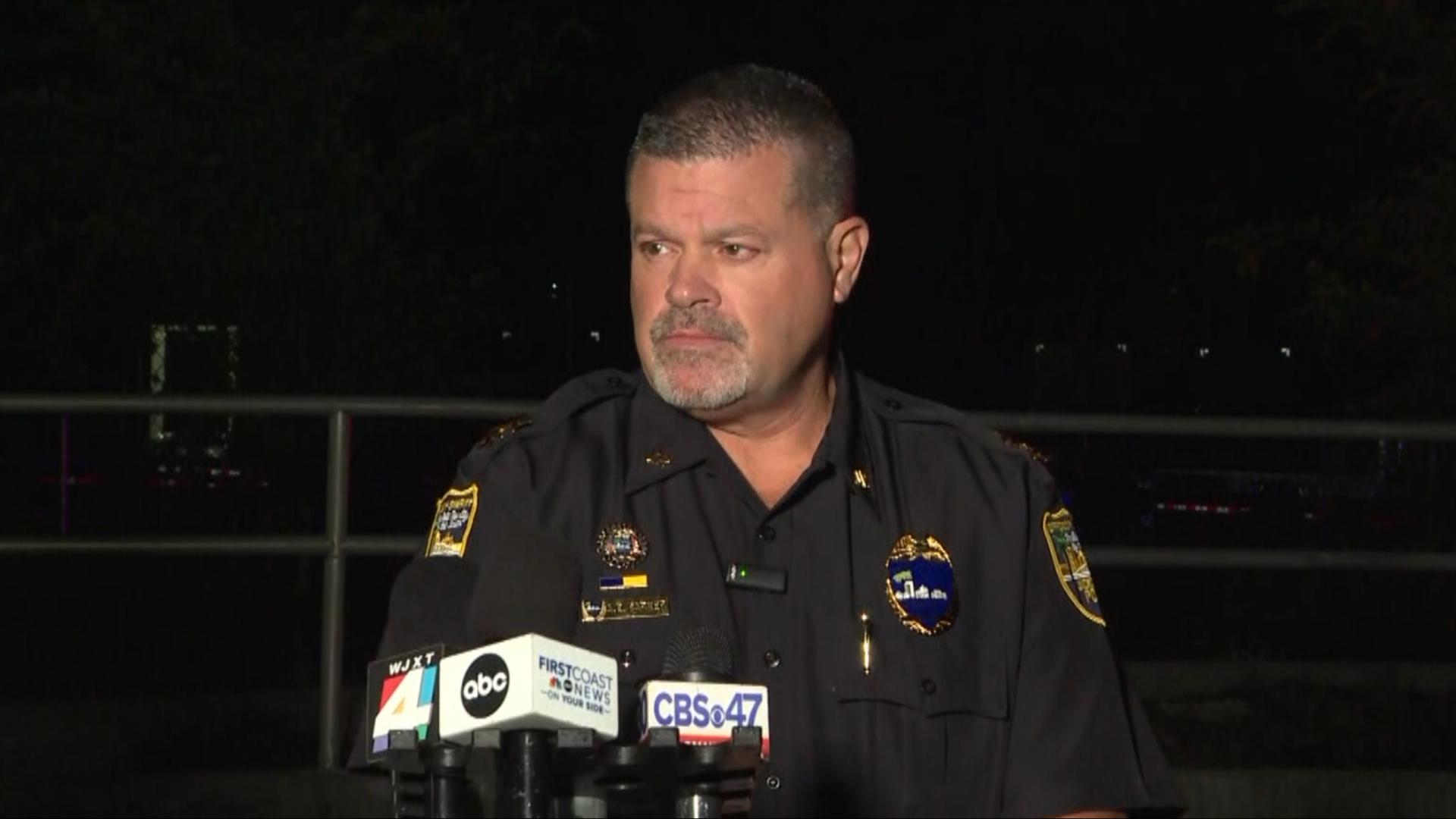 Jacksonville Sheriff's Office Chief Alan Parker says an officer shot the man after a pursuit which spanned "roughly 25 to 20 miles" across the city Tuesday morning.