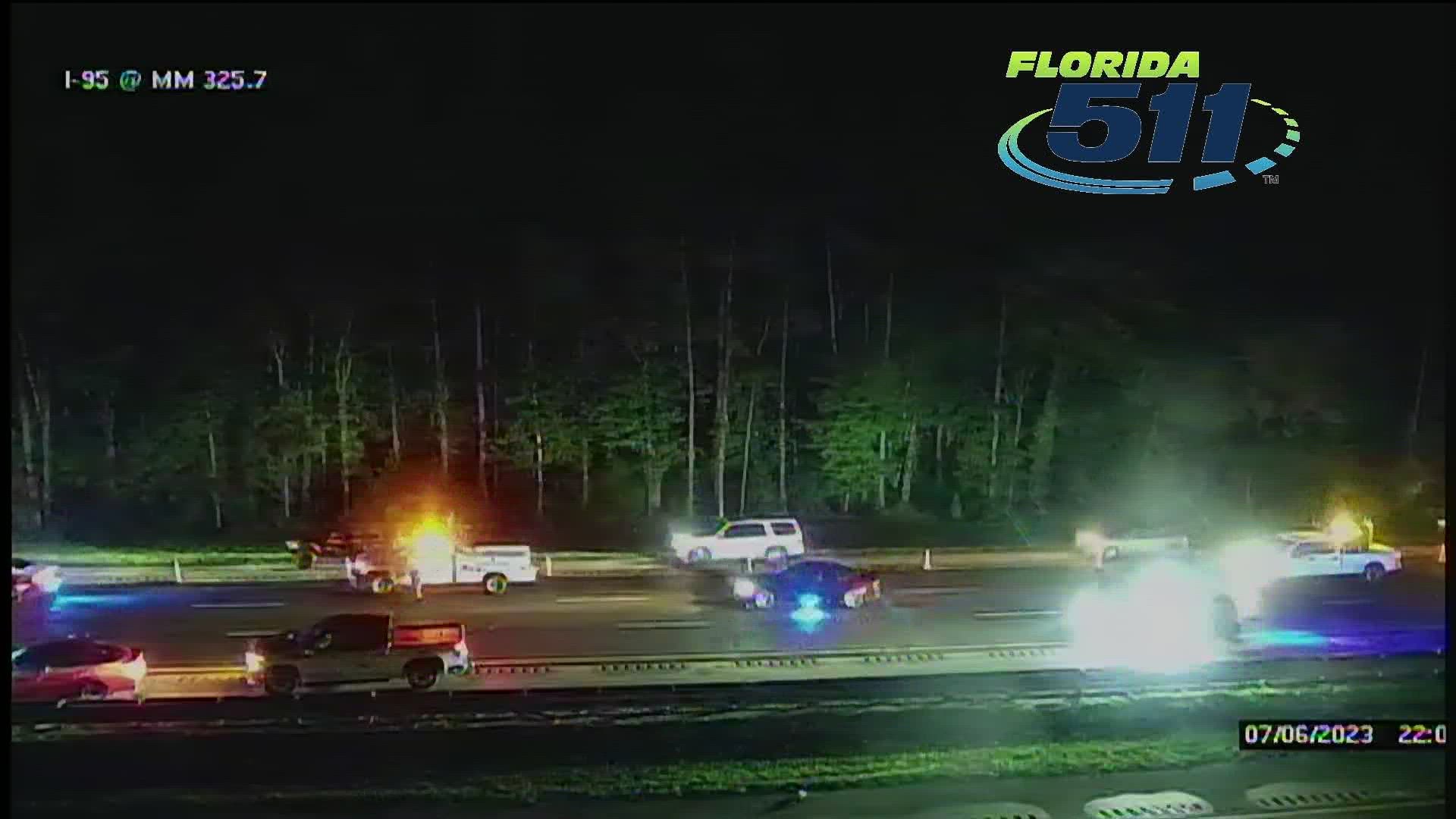 I-95 North is shut down at International Golf Parkway after an accident near Mile Marker 326.