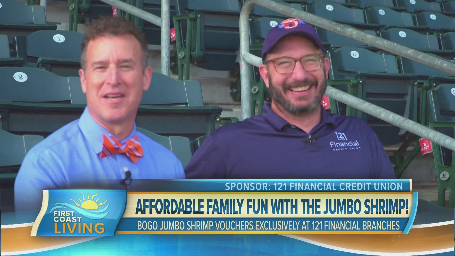 Adam Wade, Vice President of Marketing for 121 Financial, talks about their great Jumbo Shrimp ticket deal going on from March 13th-18th at all branches around town.