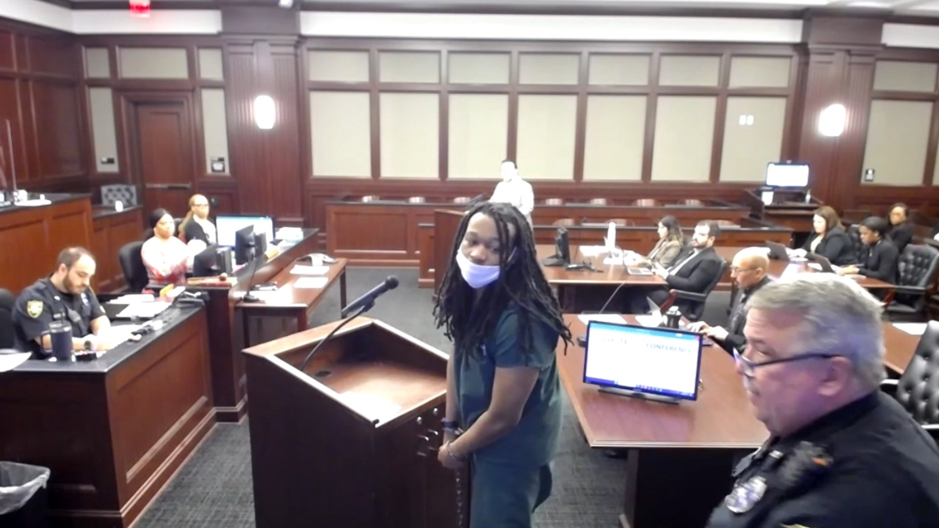 Hakeem Robinson, a Jacksonville rapper who goes by 'Ksoo,' appeared in Duval County court Thursday morning ahead of his upcoming murder trial in August.