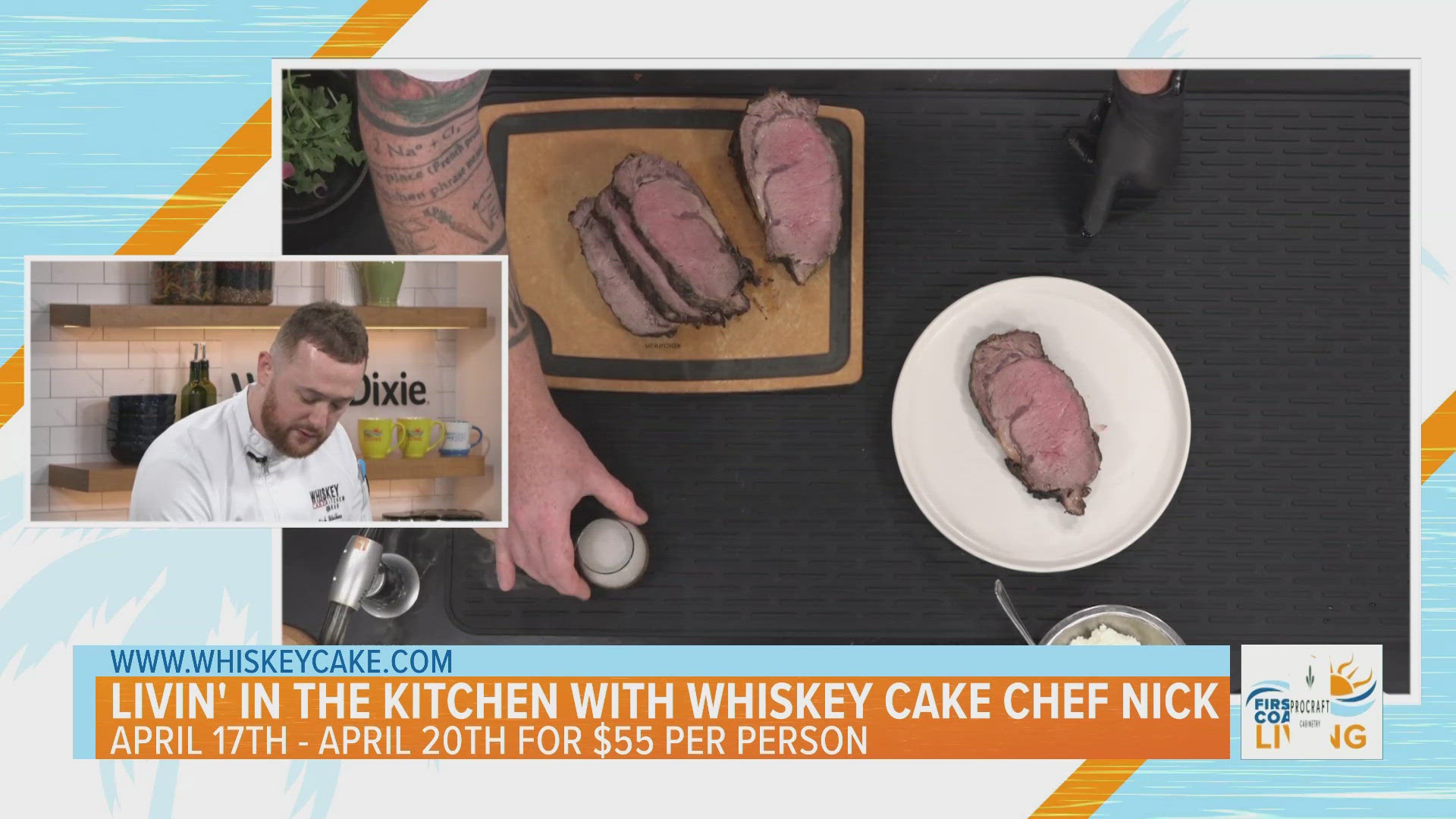 Jordan and David are Livin' in the Kitchen with Chef Nick of Whiskey Cake - Check it out! 