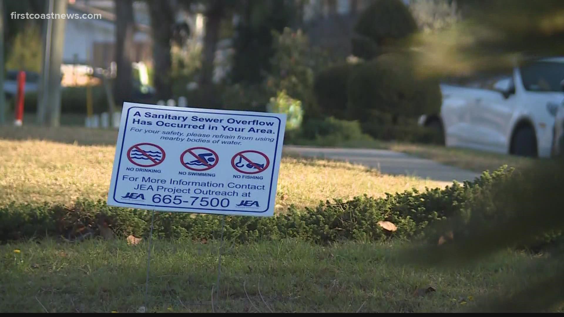 JEA recommends people not to swim, drink or fish from bodies of water affected by the sewage overflow.