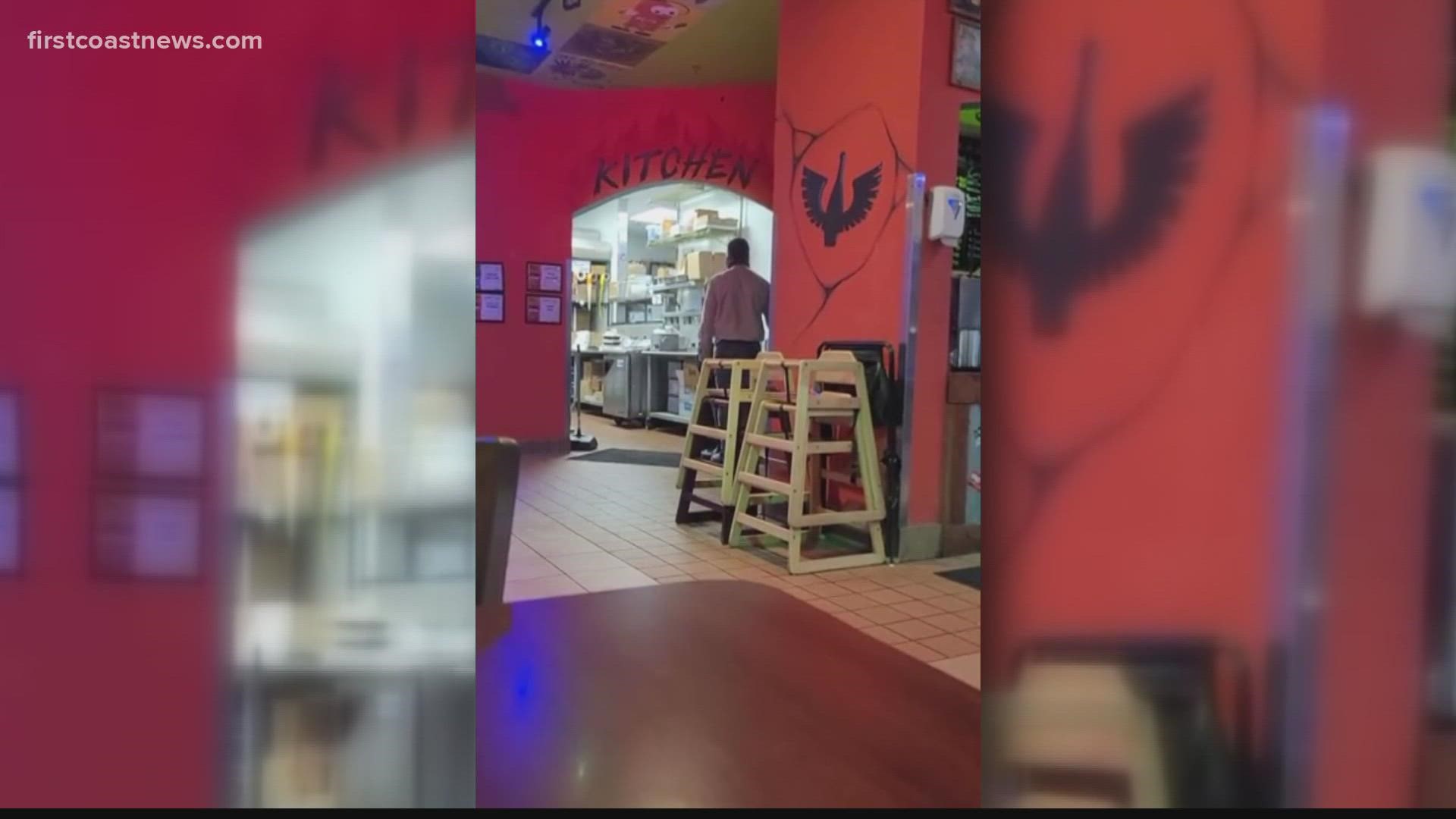 The incident happened Monday night at the Tijuana Flats near Jacksonville International Airport. The man left before police arrived.