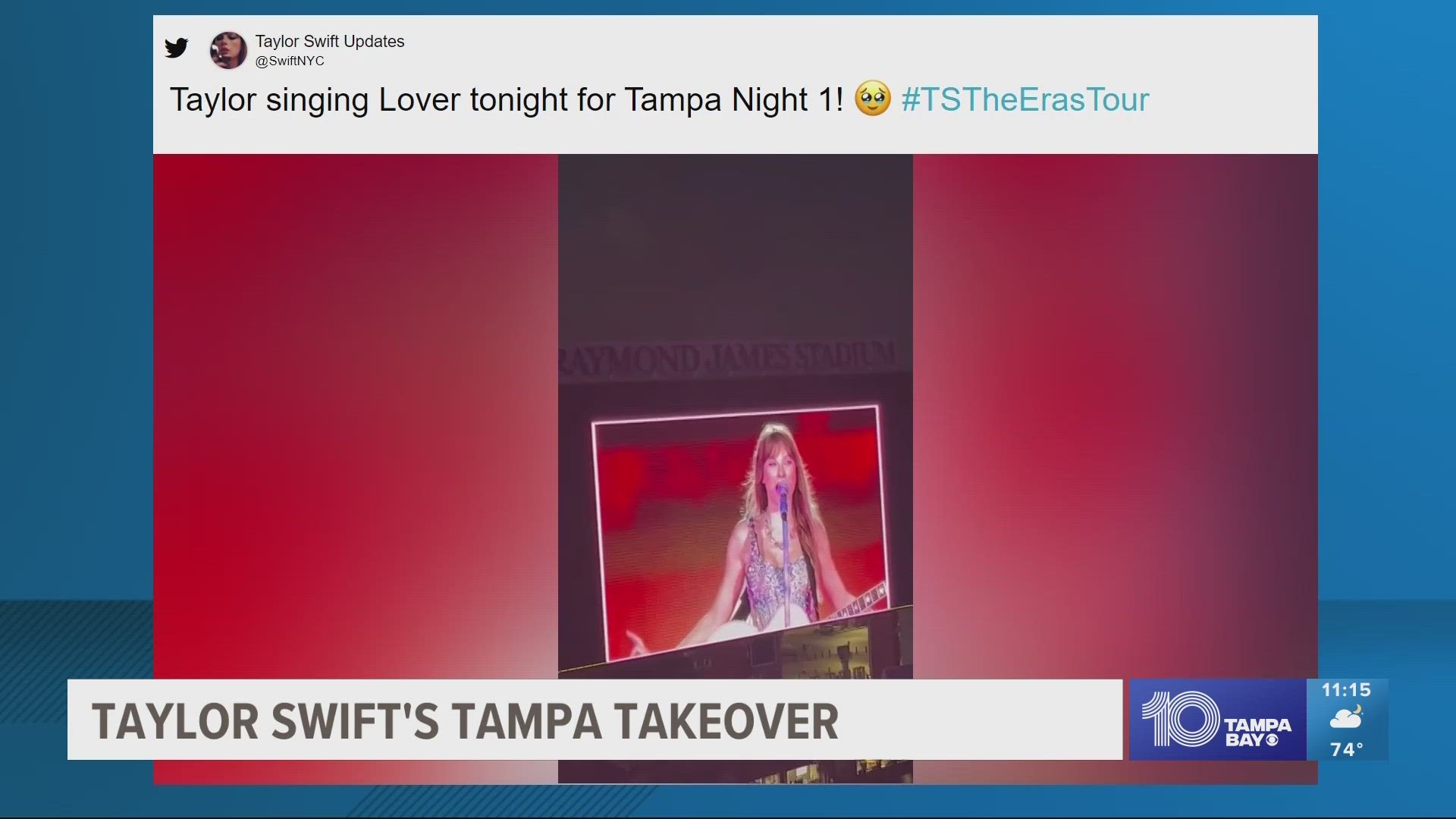 T-Swift is set to take the stage at Raymond James Stadium for two more nights.