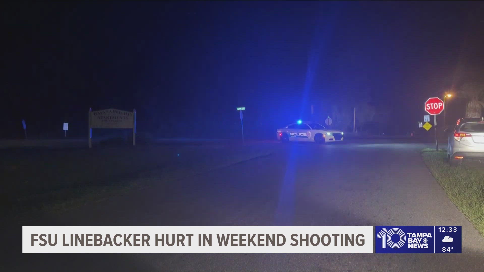 A Florida State University football player was hospitalized after being injured in a shooting.