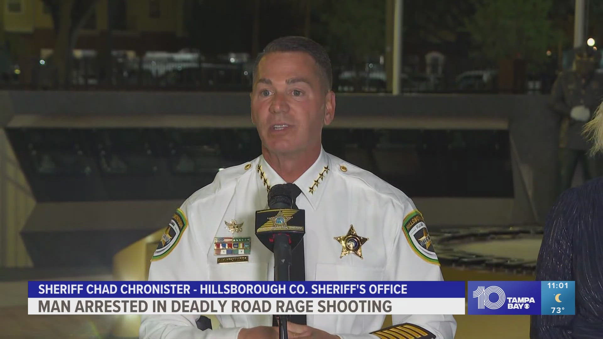 Sheriff Chronister said the suspect pulled out a gun and fired five rounds at a 61-year-old man after an argument on the road.