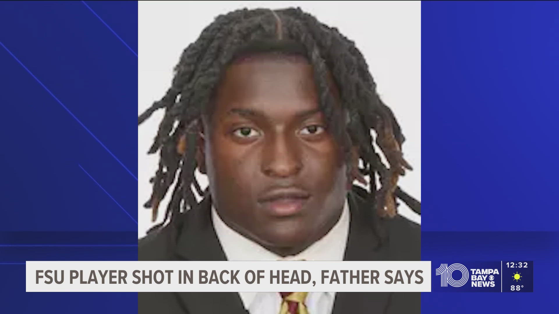 A Florida State University football player is in intensive care after being shot while visiting family, the Seminoles said Monday.