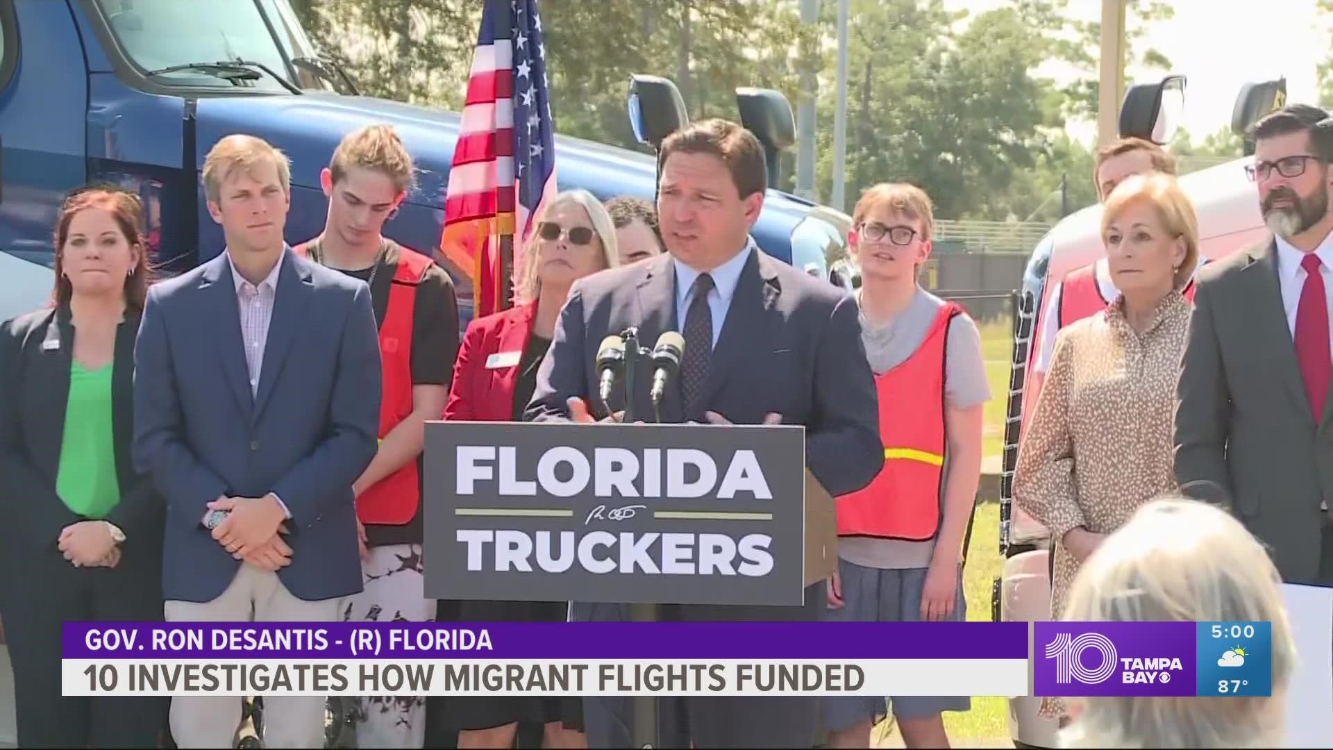 Gov. DeSantis said the state used a portion of the latest budget that includes $12 million to establish a program to transport illegal immigrants.
