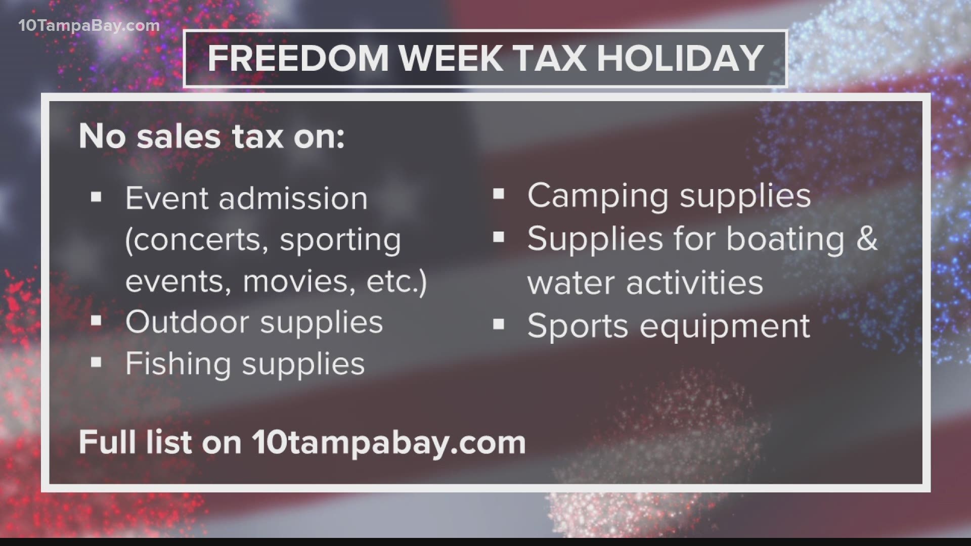 From July 1-7, you don't have to pay sales tax on things like camping equipment, museum tickets or festival entry fees.