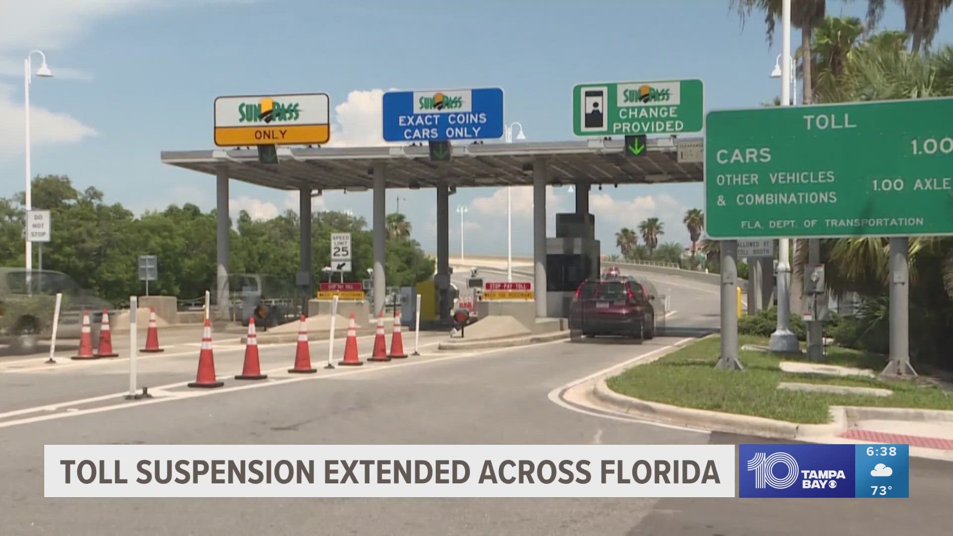 The suspension was extended on Oct. 14. FDOT did not say when the tolls will be reinstated.