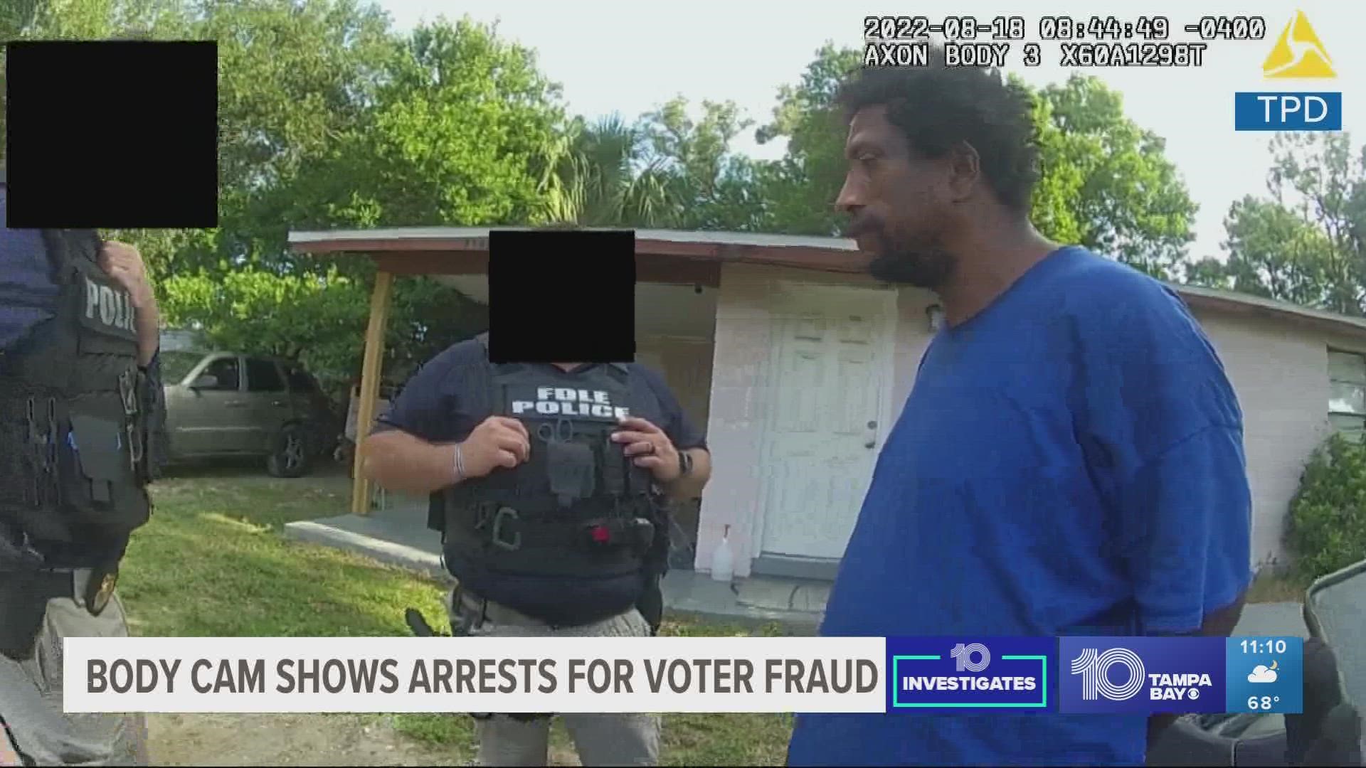 “Why would y’all let me vote if I wasn’t able to vote?” Tony Patterson asked as an officer took him into custody.