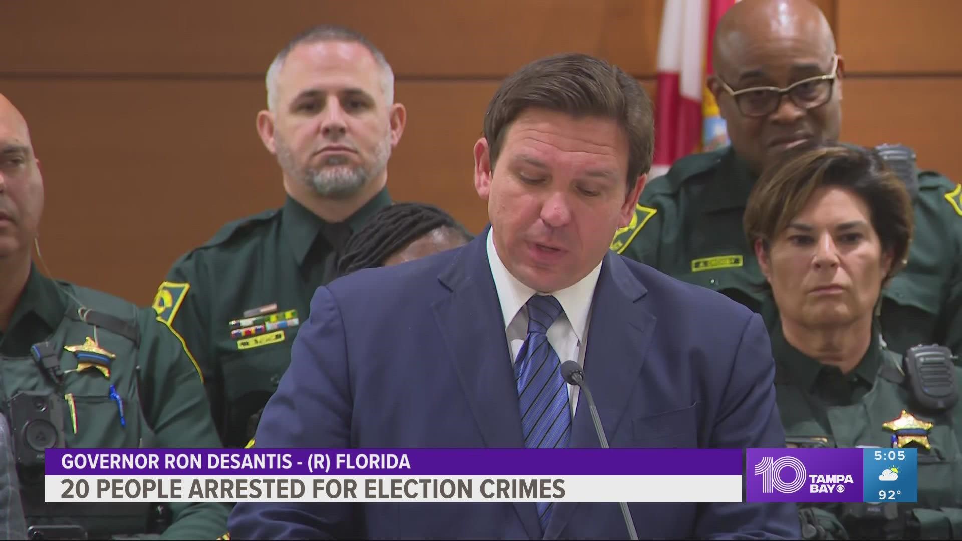 DeSantis pushed the state legislature to create the election police unit in the wake of former President Trump's false claims that his reelection was stolen.