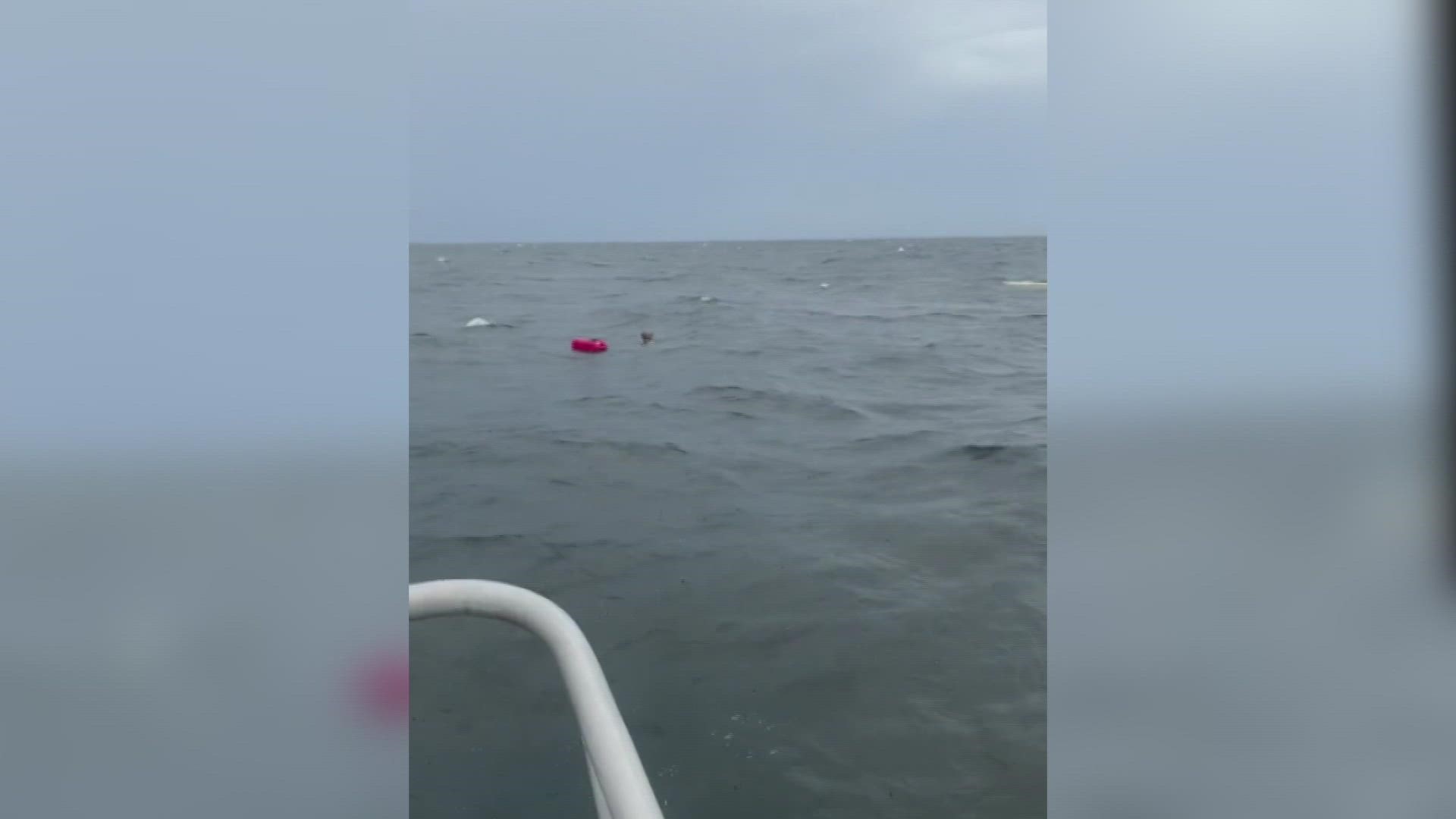 The Coast Guard rescued three people from a vessel taking on water near the St. Petersburg Pier.