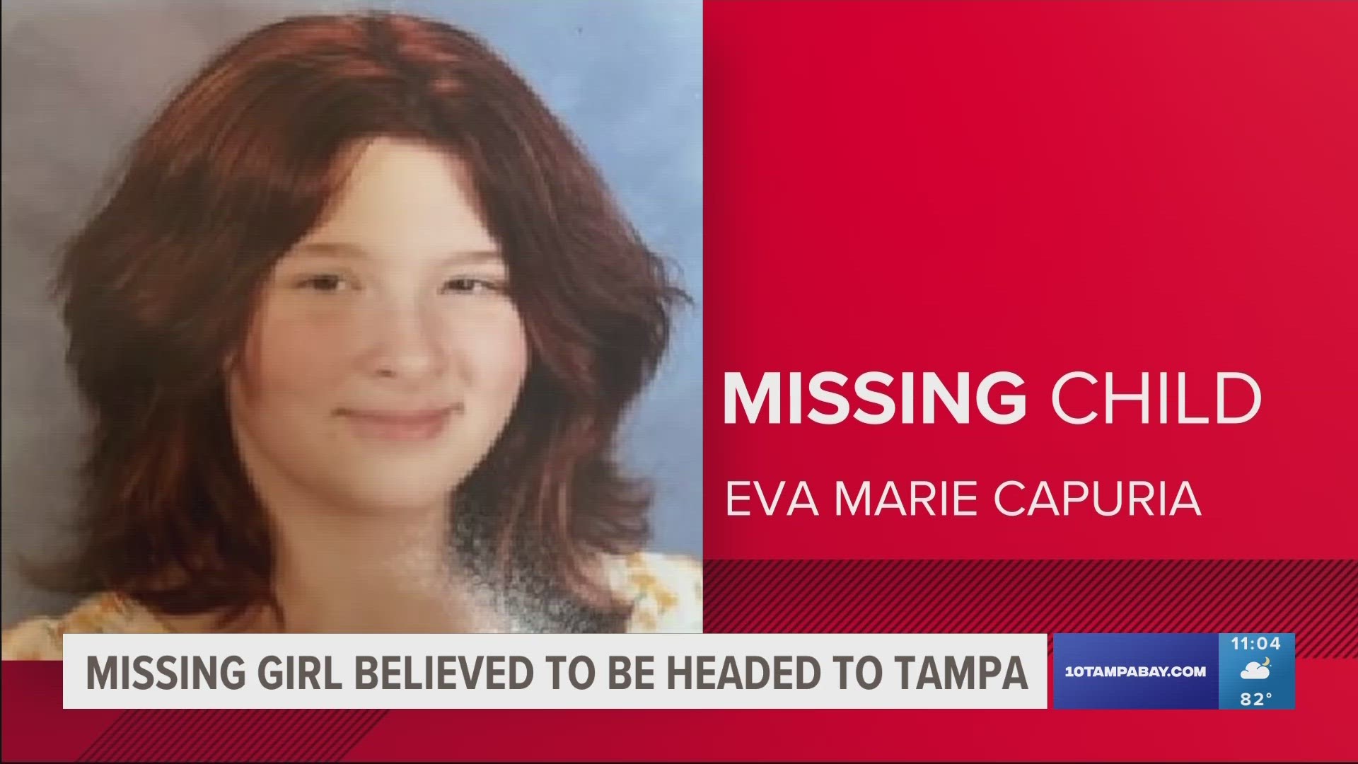 Authorities believe she's traveling with an unknown male and unknown female in a white sedan with unknown Florida plates.