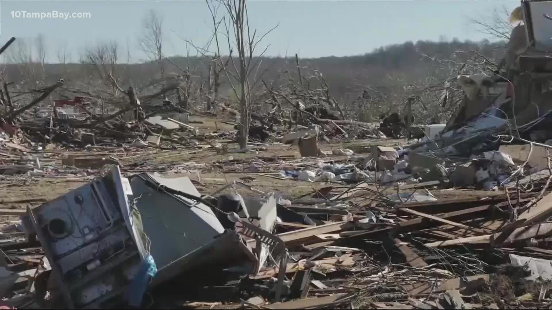 Kentucky authorities said the sheer level of destruction was hindering their ability to tally the devastation from Friday night's storms.