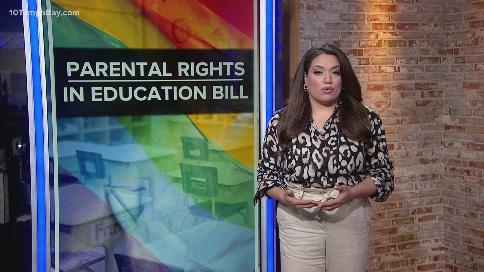 The bill, officially "Parental Rights in Education," is moving through the Florida Legislature. It bars educators from teaching LGBTQ topics to young children.