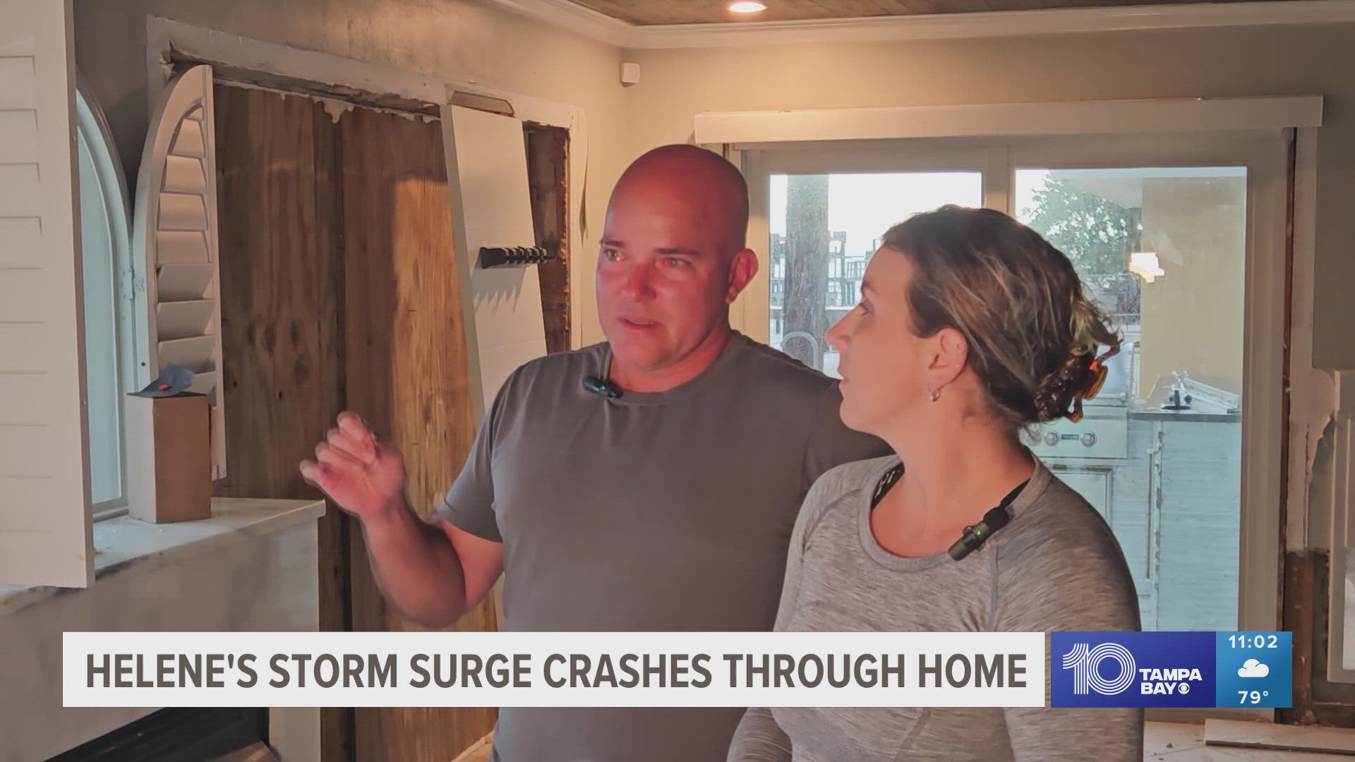 The waves from Helene's storm surge crashed into a home in Venetian Isles. The couple that lives in the home is working to restore it.