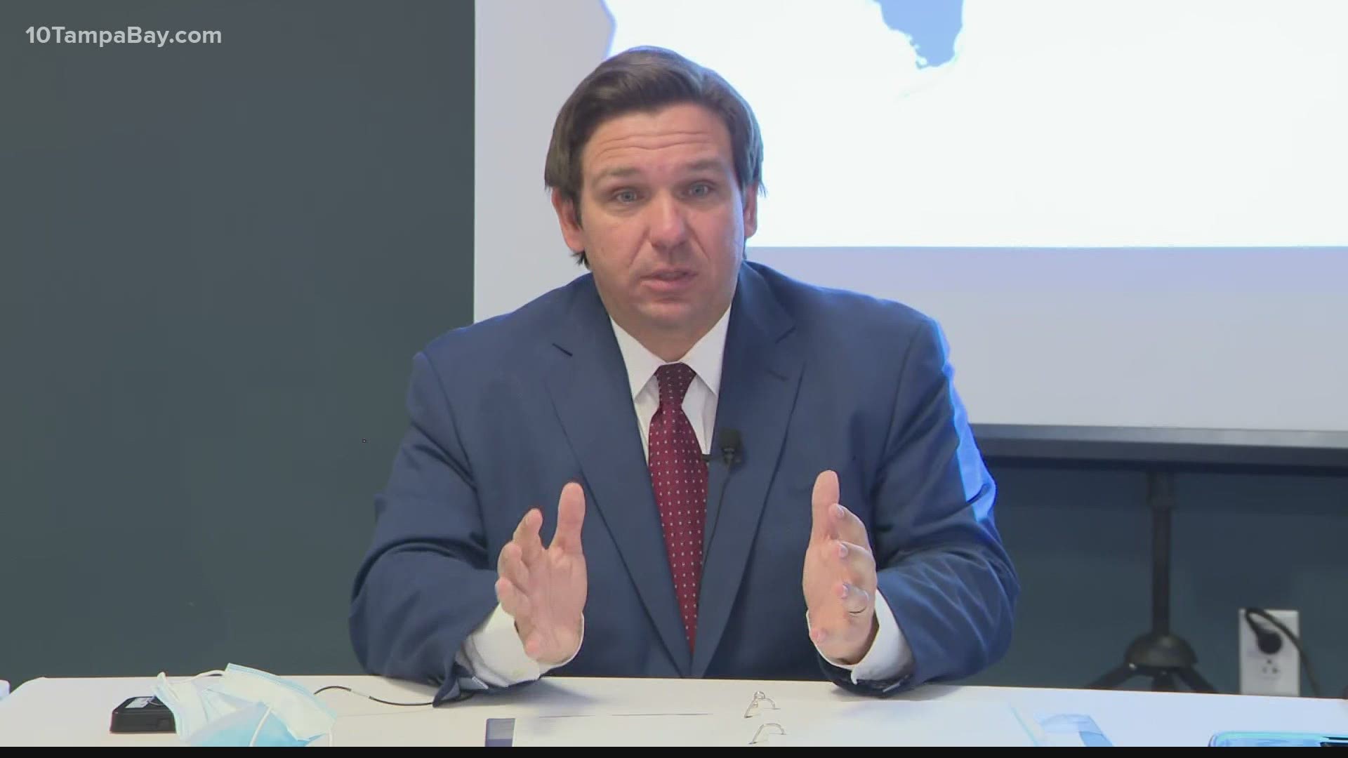 Gov. Ron DeSantis said some hospitals in South Florida are struggling because of a lack of beds, not necessarily a lack of staff.
