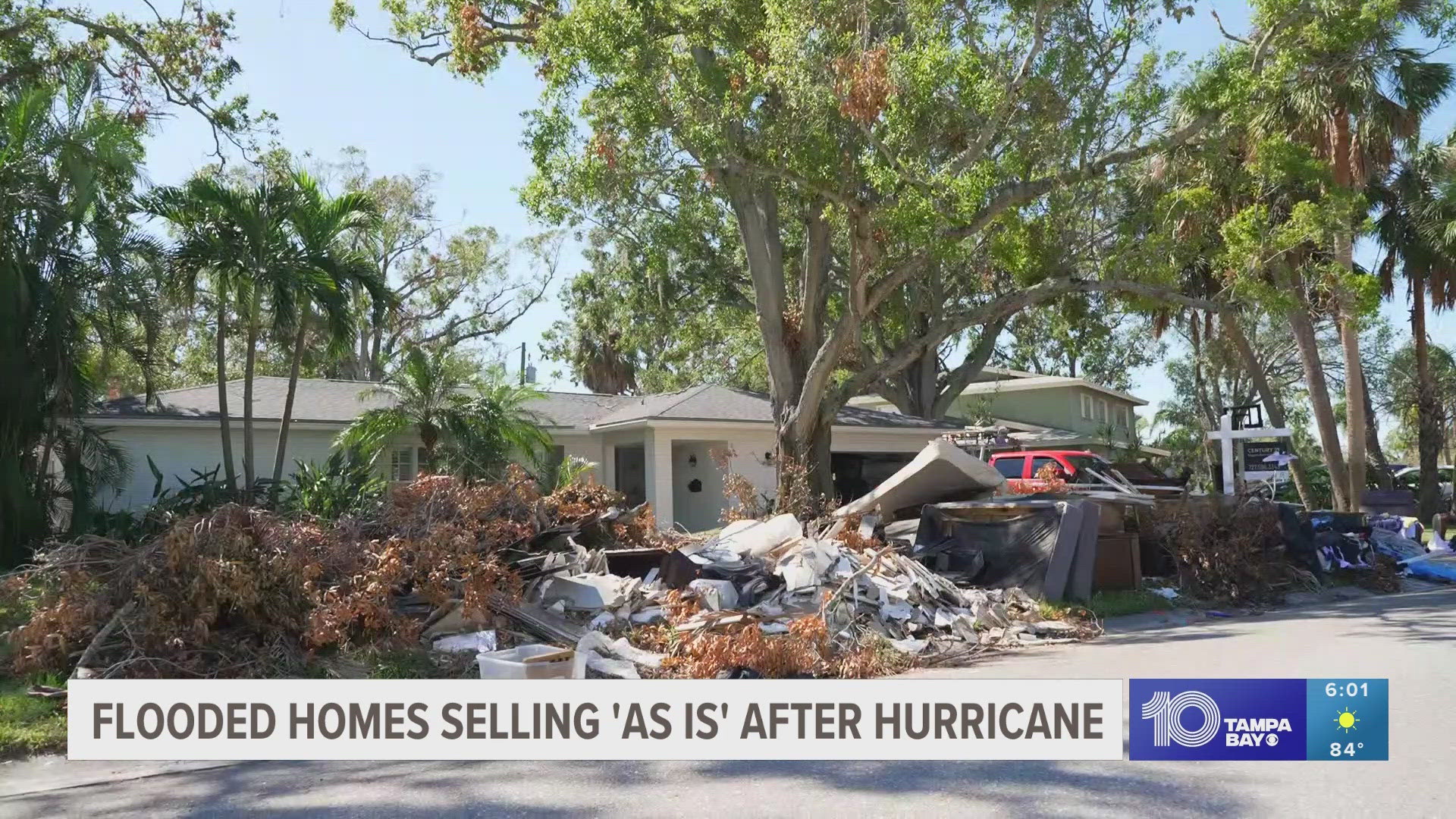 Among all the debris still left to pick up after hurricanes Helene and Milton, “For Sale” signs are popping up across the Tampa Bay Area. 