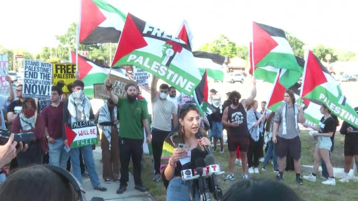Pro-Palestine protesters gather near University of South Florida