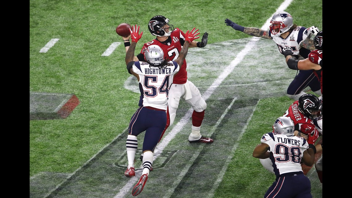 Deion Jones tore the ball right from LeGarrette Blount's hands to force the  1st fumble of Super Bowl 51 