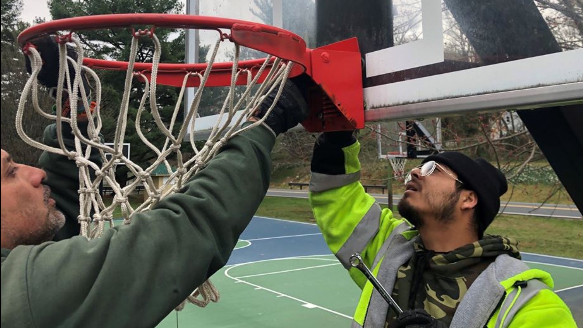 Fences going up, basketball hoops coming down, security guards deployed as weekend looms