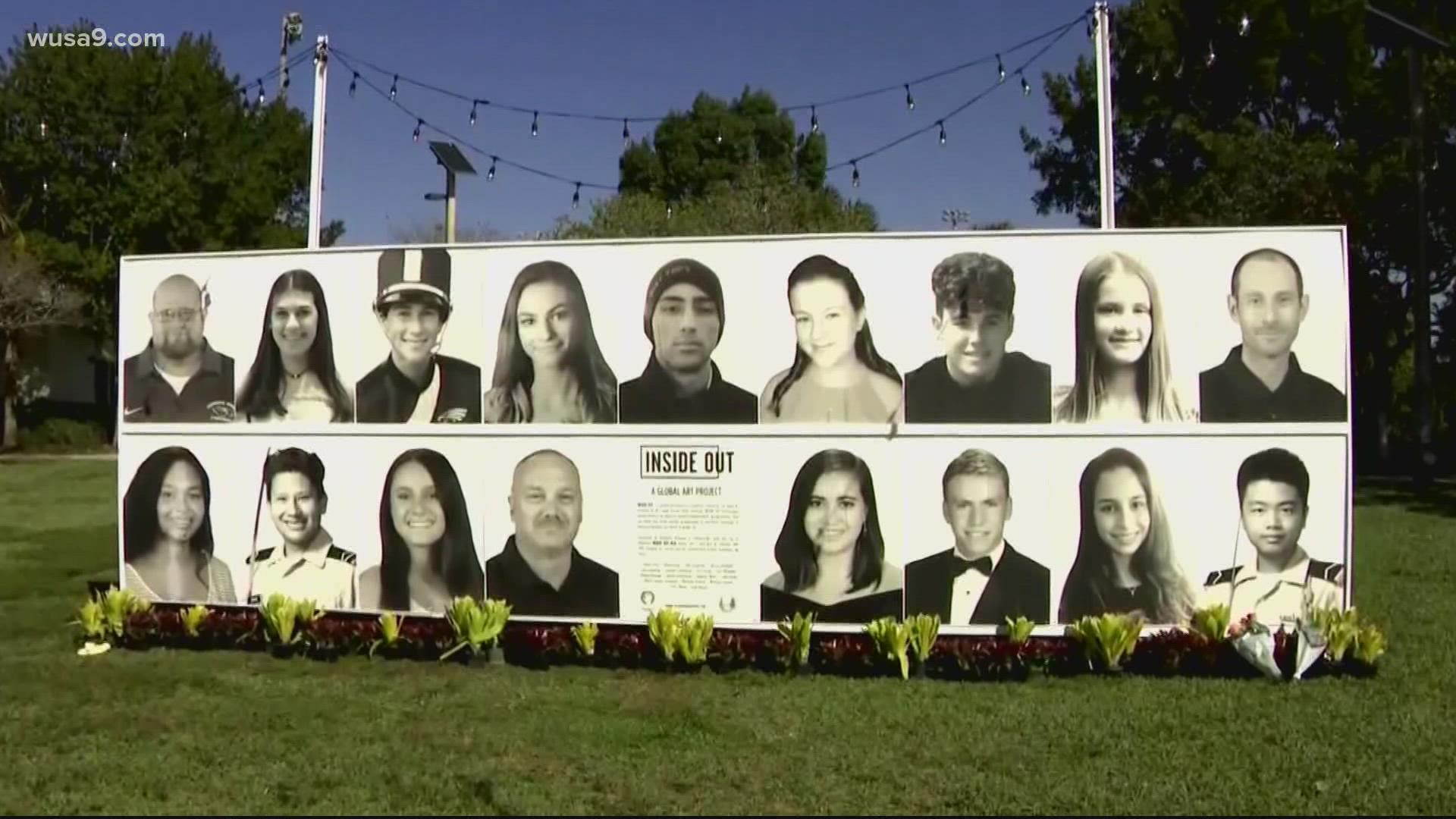 Three people involved in the protest were arrested, on the fourth anniversary of the shooting massacre that killed 17 people at Marjory Stoneman Douglas High School.