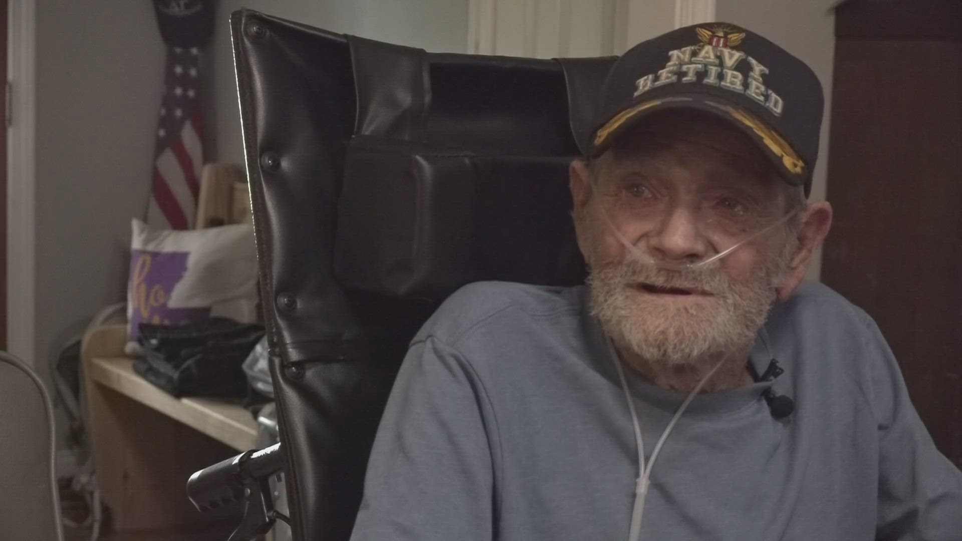 Eighty-year-old Kenneth Cobb is a Navy veteran and cancer patient who was in need of rescue from house fire in Houma, La., this week.