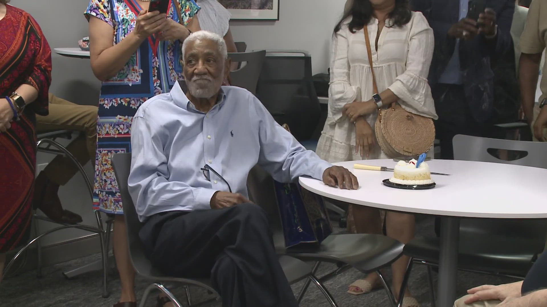 Staff at New York Life's New Orleans branch celebrated Lionel Smith's 90th birthday and 50th year on the job.