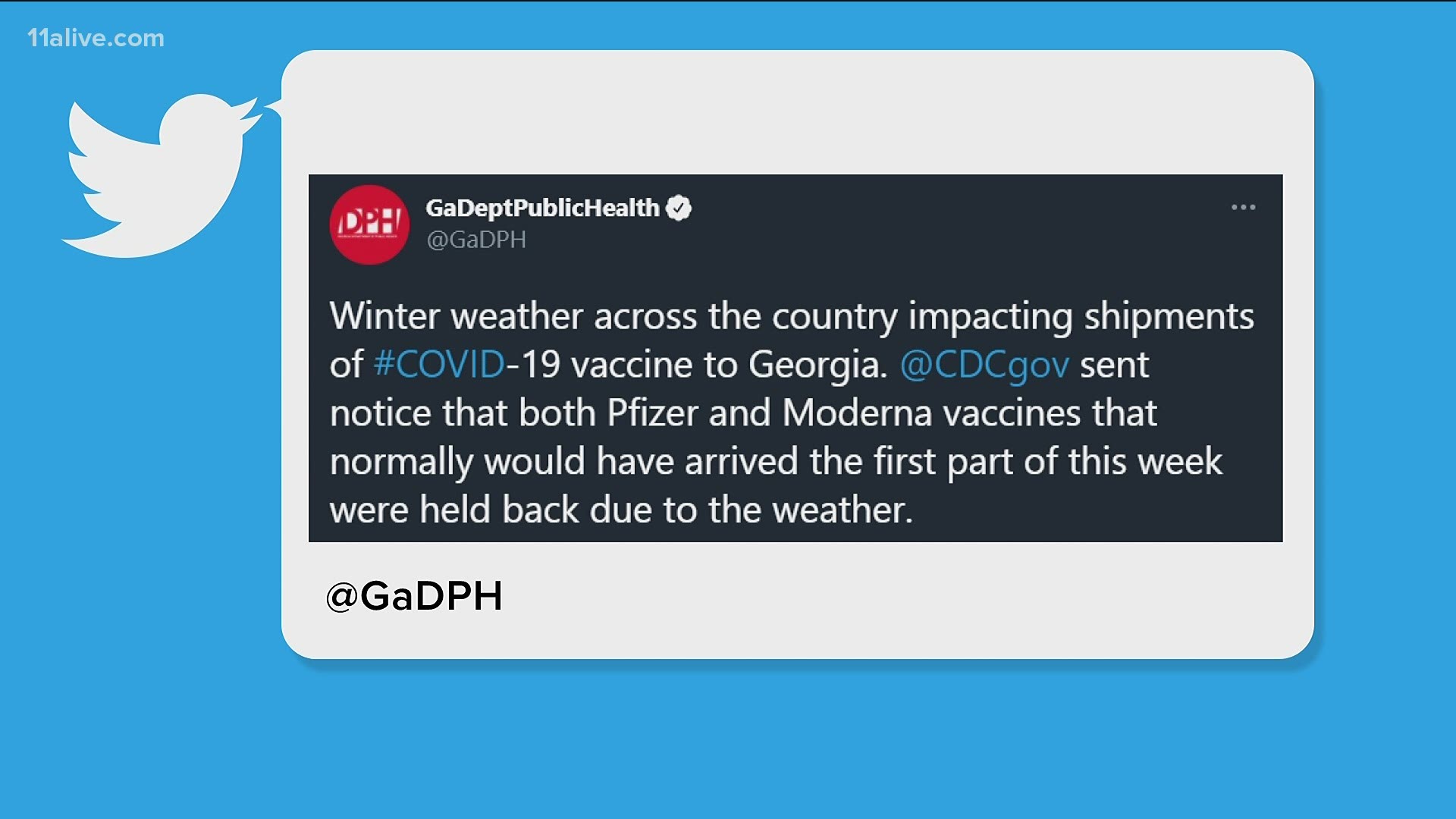 It's been a slow process already, and the winter storms impacting the majority of the country has slowed down vaccine shipments.